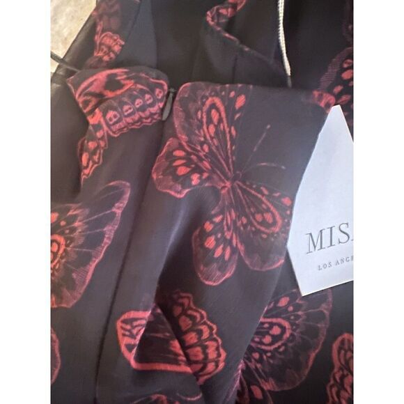 NWT Misa Los Angeles M Maxi Butterfly One Sleeve Dress Ruffle - Picture 8 of 11